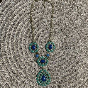 Elegant Blue and Gold Necklace